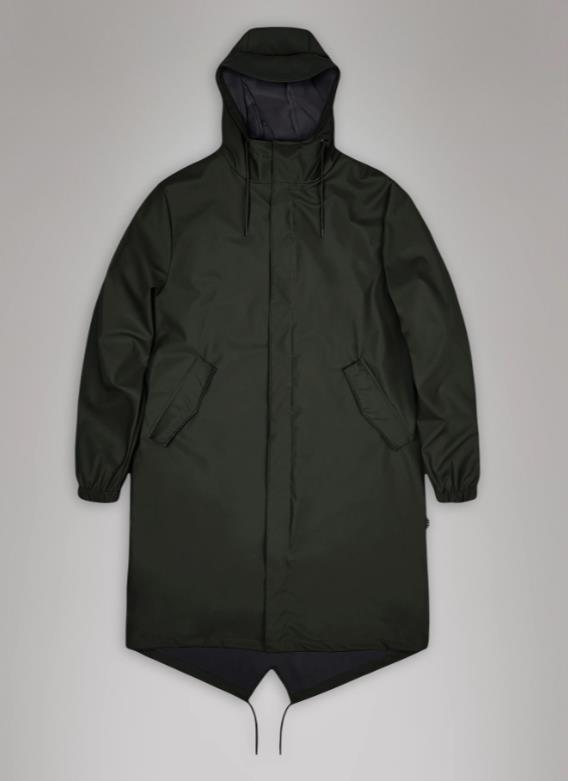 CHAQUETA IMPERMEABLE RAINS FISHTAIL PARKA W3 GREEN