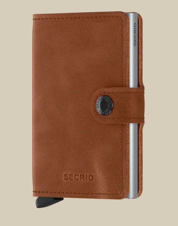 MINIWALLET SECRID VINTAGE COGNAC-SILVER