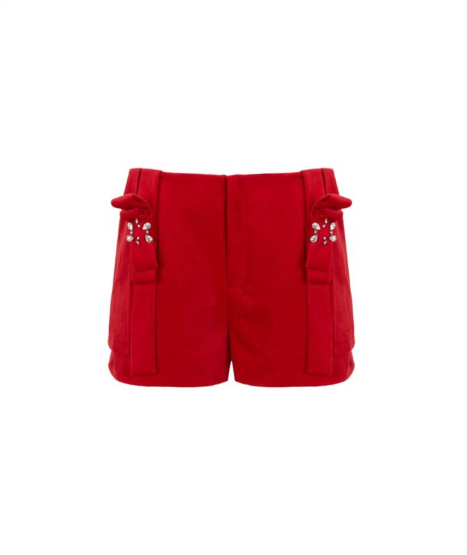 SHORT LE CRUEL TERCIOPELO ROJO